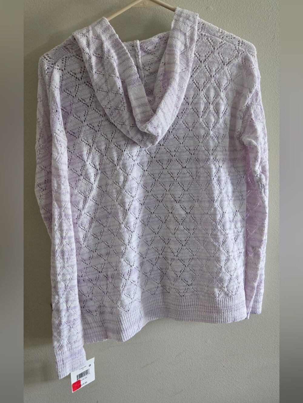 Falls Creek Lavender Open-Front Hooded Knit Cardigan Teen Juniors xl 14/16 Cozy - Picture 4 of 4
